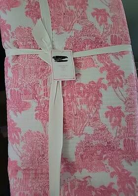9922007 Pottery Barn Teen Lilly Pulitzer Toile Full/queen Quilt