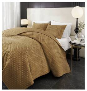 Pvq01yek Powdion 3pc Velvet Quilt King Set Oversized Bedspread Quilted Bedding Luxury