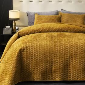 Pvq01yeq Powdion Velvet Quilt Queen Oversized Bedspread Quilted Bedding Set Luxurious Soft C