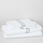 Pratesi Orbite Sheet Set Queen White Gray Circle Chain Made