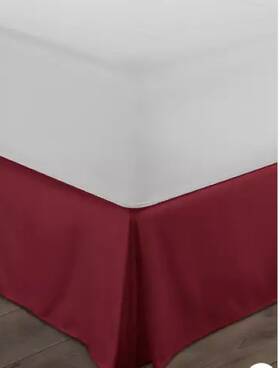 Premium 636193855907 Pleated Dust Ruffle Burgundy Bed Skirt King Size 14 Inch -drop Microfiber Nwt