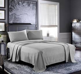 Pure Bedding 735632943059 Bed Sheets - Queen Sheet Set 4-piece Light Grey Hotel Luxur