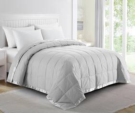 Pd-16017-b-f Puredown Blankets Queen Size - Soft Lightweight Full/queen 02 Light Grey