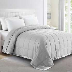 Pd-16017-b-k Puredown Blankets King Size - Soft Lightweight Down Blanket Light Gray