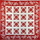Q-1912 Lancaster County Quilting Creations Red White Applique Sand Dollar Vine