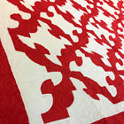 1913 Q Lancaster County Quilting Creations Patchwork Red White Drunkards Path Finished