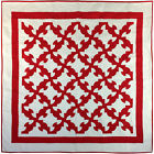 1918 Q Lancaster County Quilting Creations Patchwork Red White Drunkards Path Finished
