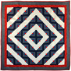 Q 1934 Lancaster County Quilting Creations Blue Calico Log Cabin Barn Raising