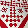 Q - 1987 Lancaster County Quilting Creations Patchwork Red White Irish Chain Ohio