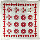 Q 1993 Lancaster County Quilting Creations Red White Ohio Star Finished Quilt