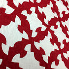Q 2008 Lancaster County Quilting Creations Patchwork Red White Drunkards Path Finished