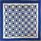 Q-2030 Lancaster County Quilting Creations Blue White Patchwork Orange Peel Finished