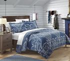 Qs3413-an Chic Home Piece Napoli Reversible Printed Quilt Set 840444134134