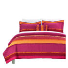 Qs3691-cn Chic Home Moretta Italica Ruffled Piece Quilt Set 790566482036