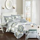 Qs4065-an Chic Home New Madrid Grey Full Queen Piece 840444140654