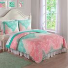 Qs7077mtfq-41 Laura Hart Antique Chevron Green Queen Quilt And 4894190048272
