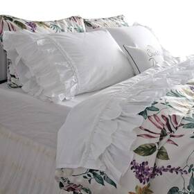 Qsh 486665394052 Ruffle Sheets Set Queen Size French Country Lace Bedding 100% Cotton Shab