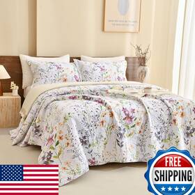 B0dh12kpcx Qsh 100 Cotton Floral Quilt Bedding Set 3pcs - Queen Size 90x98 Yellow