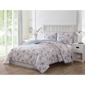 Quaint Home 646760026036 Live Laugh Love Bedding Set Reversible 3-piece Quilt King