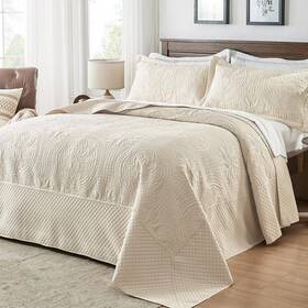 B0cksrhgn9 Qucover Oversized King Bedspread 132x 120 Extra Wide Alaska Quilt 3 Piece