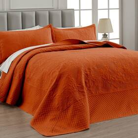 B0d48jf93f Qucover Alaska King Bedspread 132x 120 Burnt Orange Oversized 3