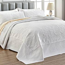 B0d48k21hp Qucover Alaska King Bedspread 132x 120 Solid White Oversized 3
