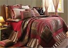 Quilt Creme Patchwork Cabin Bedding Forest Set Tacoma Wine Log 3pc Twin Taupe