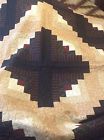 102x80-nice Quilt Handmade Cabin Log Queen Sz