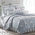 ... Quilt Lenox Perle Harlequin 8piece Blue Dusty Queen Full French Embroidered