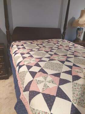 Quilt Romance 717929400247 Martha Washington Star Red White Blue Queen