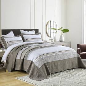 Bsd10-br Quiltmuse Oversized King Bedspreads 128 Inch X120 - 100% Cotton Lightweight Calif