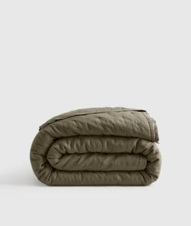 19921 Quince Nwt European Linen Dream Quilt Only Full Queen Dusty Olive Msrp 159.90