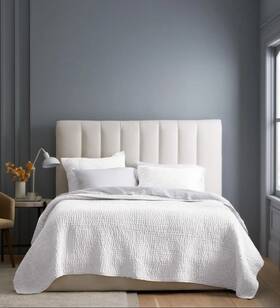 19949 Quince Nwt European Linen Cotton Stitch Quilt Only Full Queen Double White 150