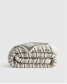 20341 Quince Nwt Organic Cotton Jacquard Floral Coverlet Only King Cal Sage Quilt 170
