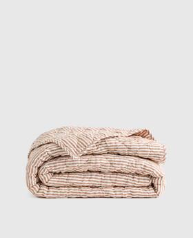 20686 Quince Nwt European Linen Stripe Quilt Only Full Queen Terracotta 160