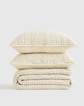 21094 Quince Nwt Organic Cotton Hand Stitched Quilt Set King Cal Undyed Ret 200 Read