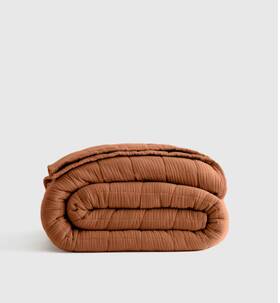 21764 Quince Nwt Organic Airy Gauze Box Quilt Twin Terracotta Cotton Retail 129.90