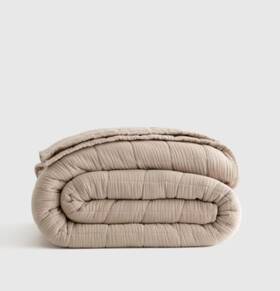 39193 Quince Nwt Organic Airy Gauze Box Quilt Twin Dune 100% Cotton