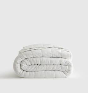 46790 Quince Nwt Organic Airy Gauze Box Quilt Only King Cal White Cotton 170