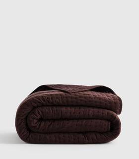 46860 Quince Nwt European Linen Cotton Stitch Quilt Only King Cal Espresso 169.90