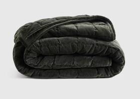 48611 Quince Nwt Cotton Velvet Quilt King / Cal Forest Green Msrp 230 Sold Out