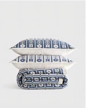 58843 Quince Organic Cotton Jacquard Floral Coverlet Set King Cal Msrp 229.90