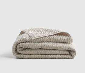 60192 Quince Nwt European Linen Cotton Stitch Quilt Only King Cal Natural 170