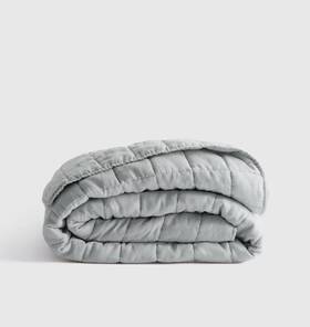 70531 Quince Nwt European Linen Box Quilt King Cal Coverlet Mist Msrp 179.90