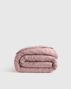Quince 90370 European Linen Dream Quilt Set King Cal Dusty Mauve Msrp 229.90 Nwt