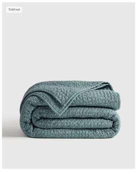 Qnjrcv0958 Quince Nwt Organic Hand Stitched Quilt Only King / Cal In Ocean