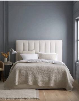 Ri001 Quince King/cal King Beige Stitch Quilt Set Linen Cotton 108x92in With Shams