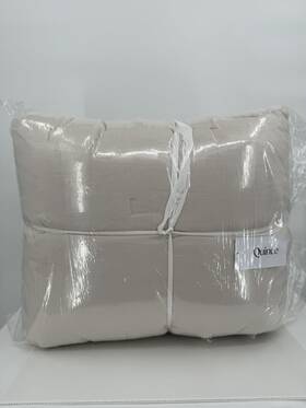 Yp001 Quince European Linen Essential Quilt And 2 Pillow Shams Color Sand New