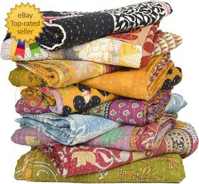 Rajasthali 445000596581 Whole Sale Tribal Kantha Quilts Mix Lot Vintage Cotton Bed Cover Old Assorted Pa