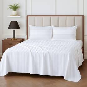 Ssct60x80whstinh Rajlinen Rajhom O 023 100% Cotton Sheets Queen Size Cooling And Breathable Bed With 16 Inch Deep
